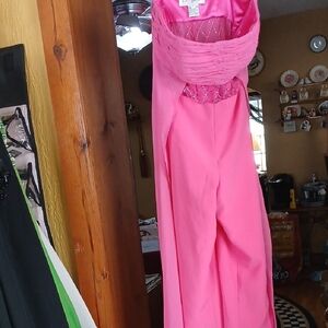 Precious Formals Pink Embellished Jumpsuit